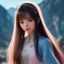 粉丝橄榄绿小仙女头像，清新风格女生，绿色系背景，笑容甜美